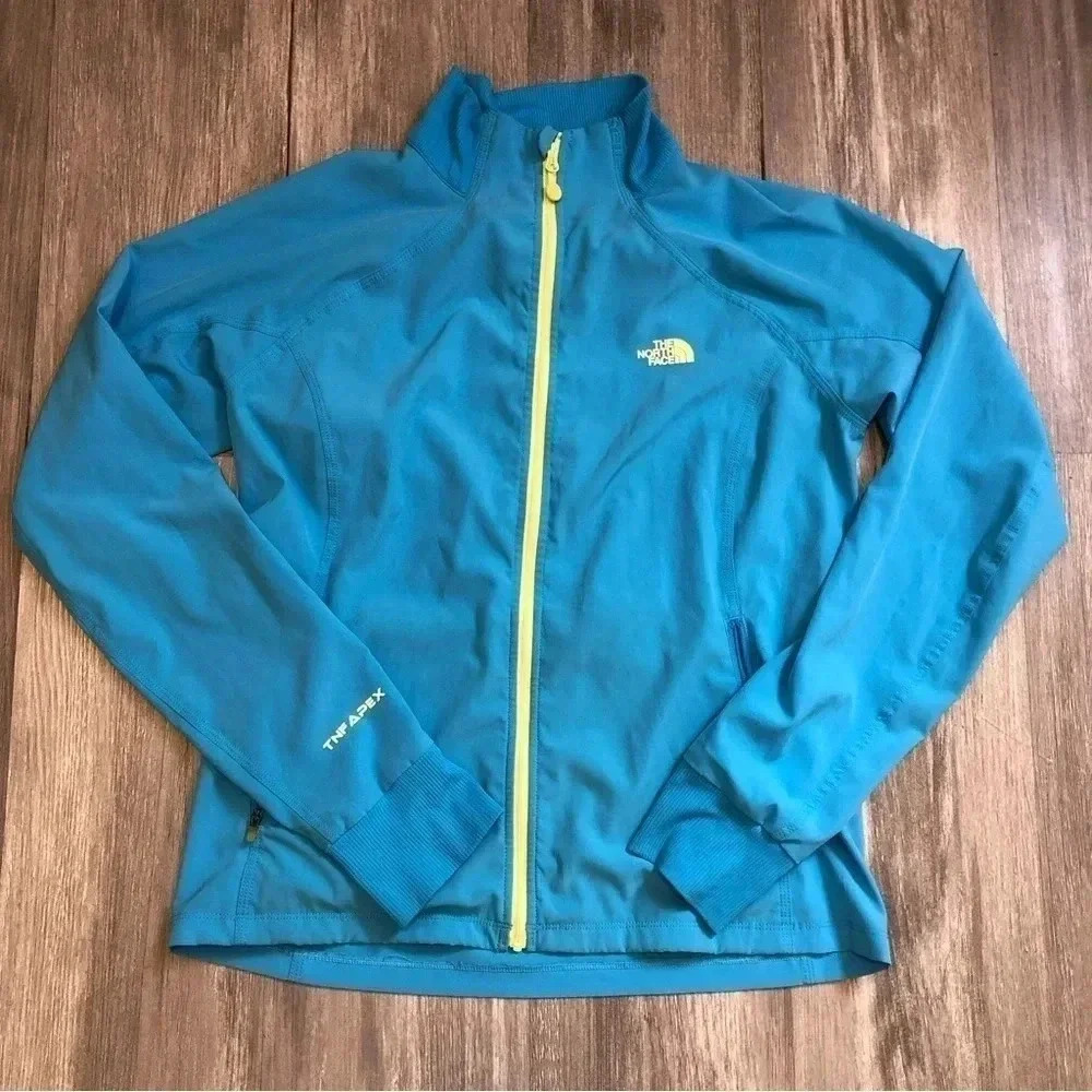 The North Face TNF Apex lightWeight Windbreak Jacket Full Zipper Size M Blue